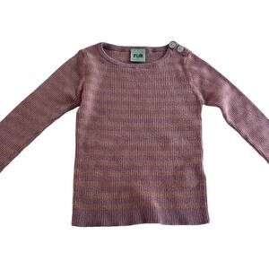 Fub girls organic cotton ribbed long sleeve top size 12 months